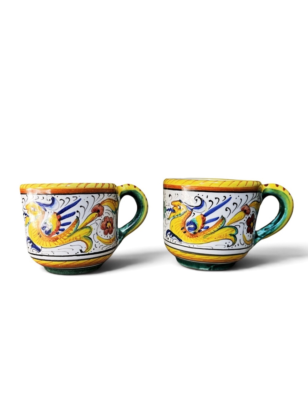 Set of 2 Deruta Raffaelleso Dragon Espresso Cups